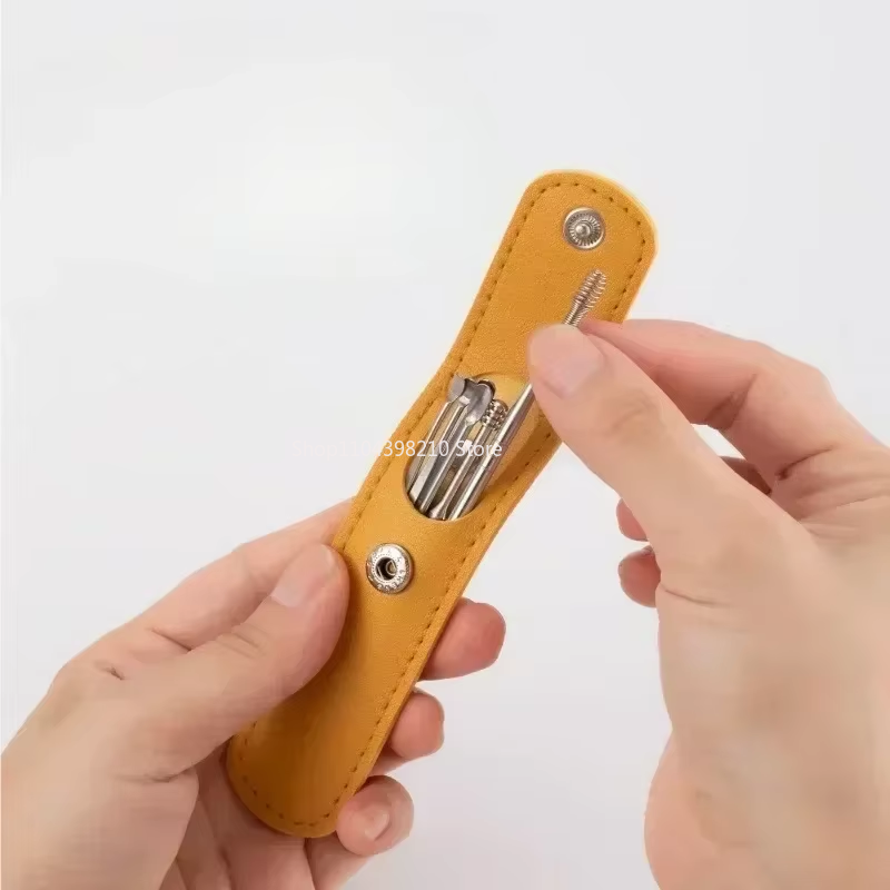 6pcs Stainless Steel Ear Wax Removal Tool Set Spiral Rotating EarPicking Spoon Ear Picker Spoon For Cleaning Collecting Ear Wax