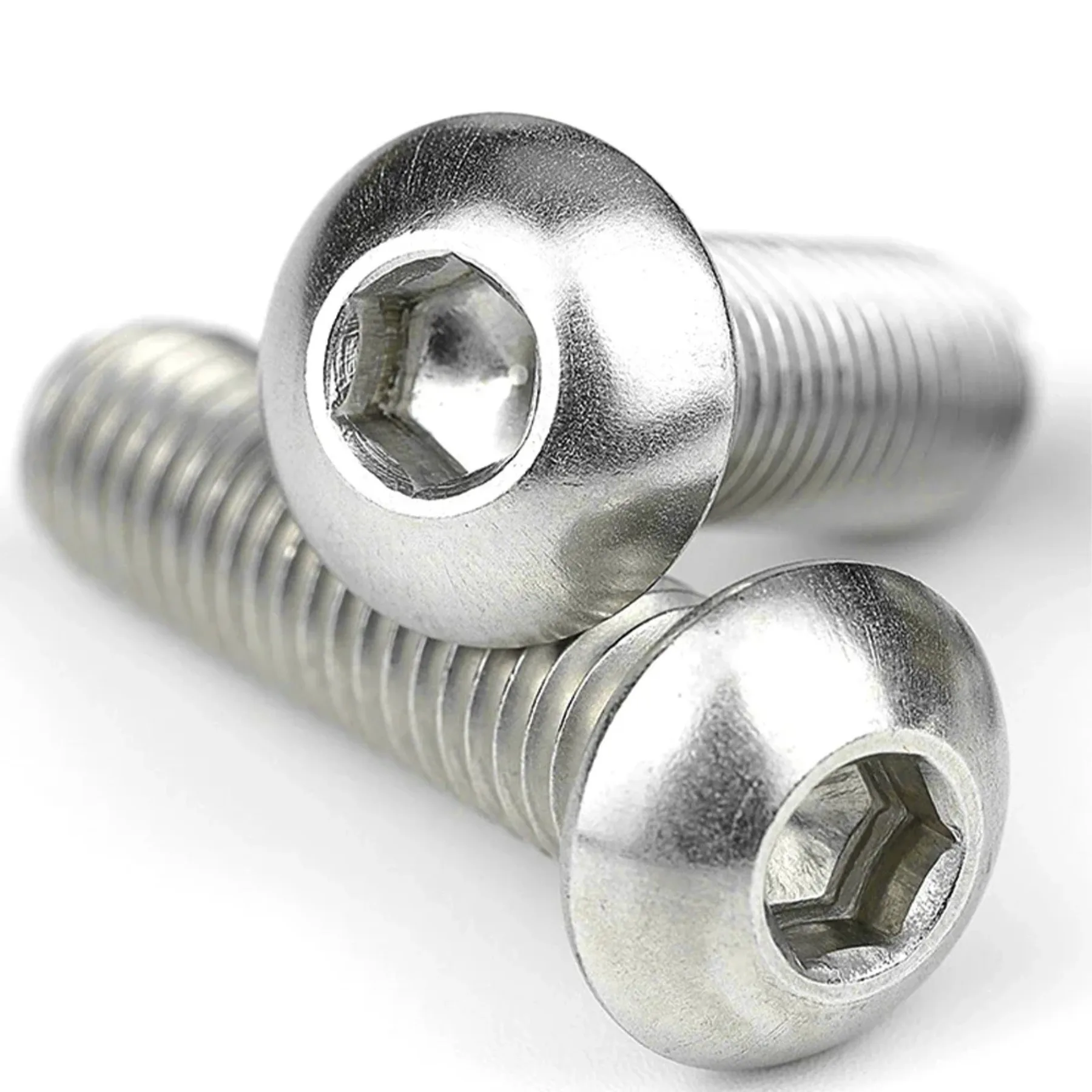 10 pçs de aço inoxidável grande plana cabeça redonda parafuso sextavado interno m6 6mm m5 para motocicleta scooter atv ciclomotor capa de plástico