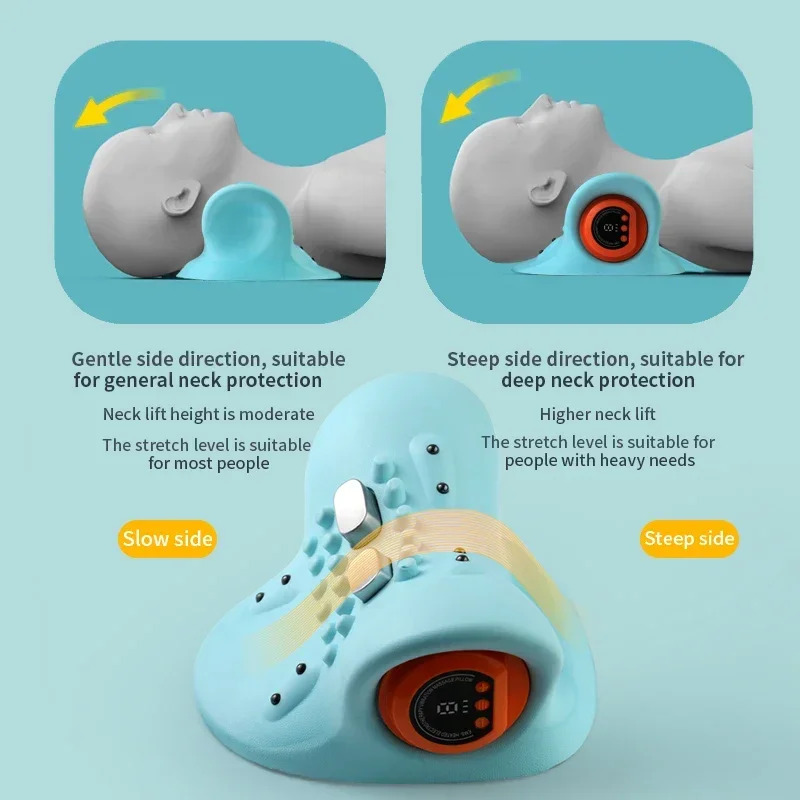Elektryczny masażer szyi i ramion, rozciągacz, relaksator, urządzenie do trakcji chiropraktycznej, poduszka do masażu, korekcja kręgosłupa szyjnego.