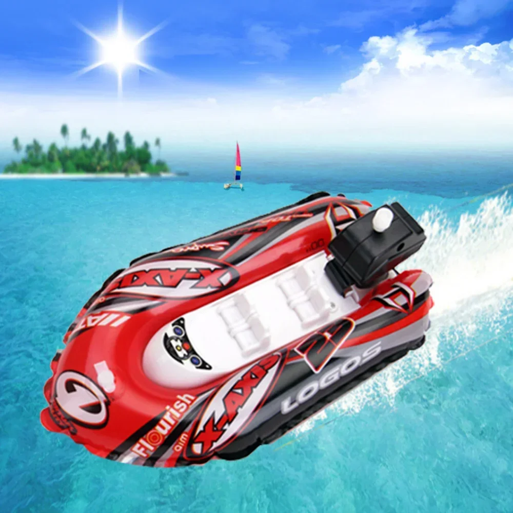 ลอยน้ําเด็ก Inflatable Speed Boat Wind Up ของเล่น Clockwork เรือของเล่นเด็กของเล่นน้ําเล่นเกมสําหรับเด็กของเล่นเด็ก
