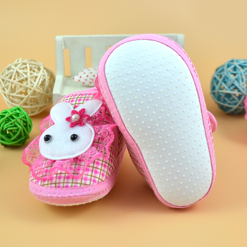 Giày Cho Bé Sơ Sinh Mềm Chống Trơn Trượt Cho Bé Sơ Sinh Bé Gái Bé Trai Prewalker In Thỏ Hoạt Hình Giày Đơn Đầu Tiên Xe Tập Đi giày