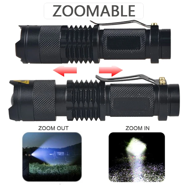 Mini linterna Led de 8000LM, linterna superbrillante Q5/T6/L2, linterna led con zoom para pesca, Camping, bicicleta, luz 14500/18650