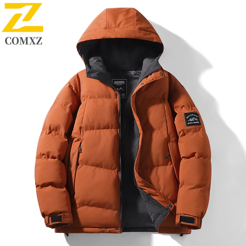 Jaqueta de algodão masculina de alta qualidade 2024 inverno nova moda ombro impressão design casaco de algodão quente na moda marca casaco masculino