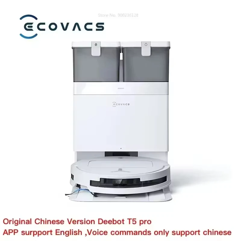 Robô de limpeza de piso RC Global ECOVACS T50 PRO com sucção universal de 15800Pa, integrando varrendo, esfregando, limpeza