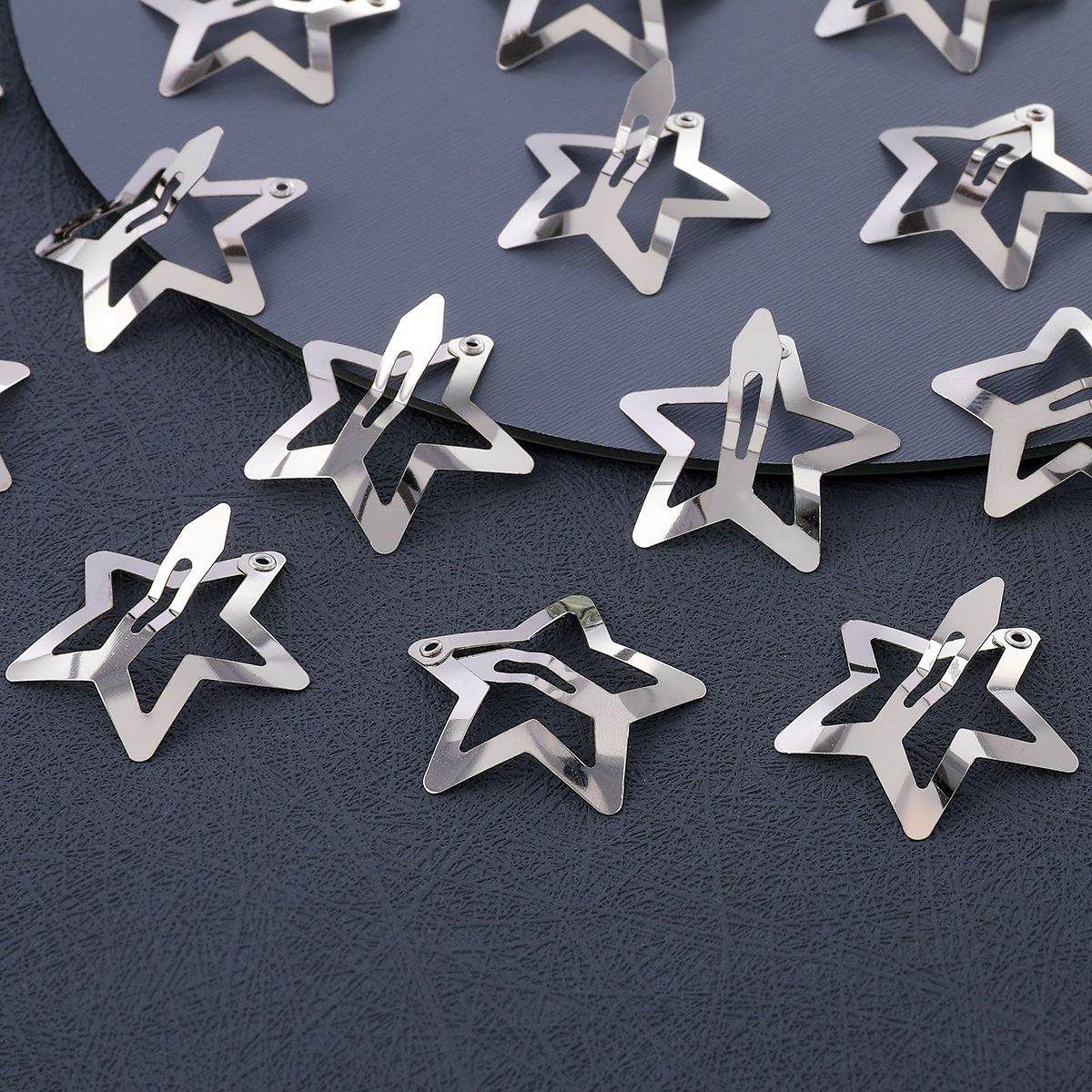 50PCS Y2K Silber Stern Haar Clips für Mädchen Filigrane Stern Metall Snap Clip Frauen Einfache BB Haarnadeln Barrettes haar Zubehör