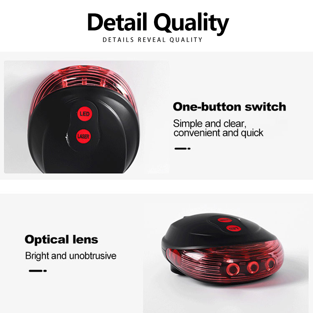 Tylne światło roweru Czerwone tylne światło LED Nocne światło ostrzegawcze Tylne światło rowerowe Łatwa w montażu latarnia na akcesoria rowerowe