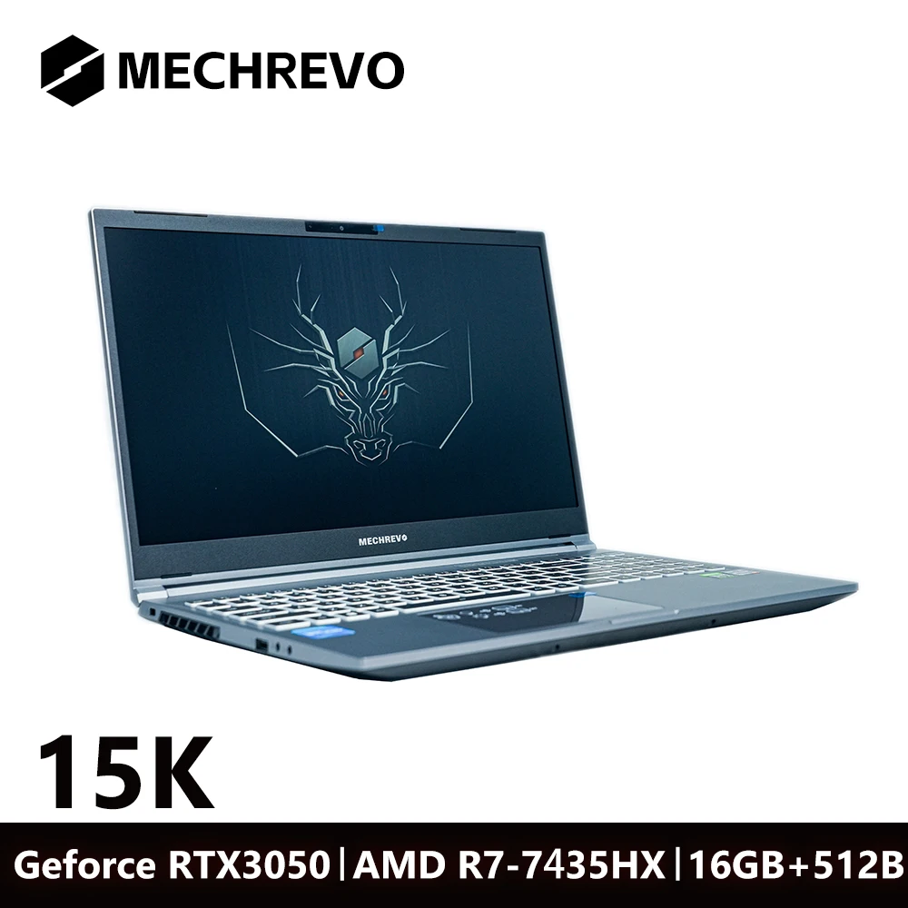 MECHREVO 15K 15,6 Polegadas Geforce RTX 3050 AMD R7-7435HS DDR5 165Hz FHD Wifi6 BT5.2 16GB 512GB Gaming Gamer Notebook Laptop