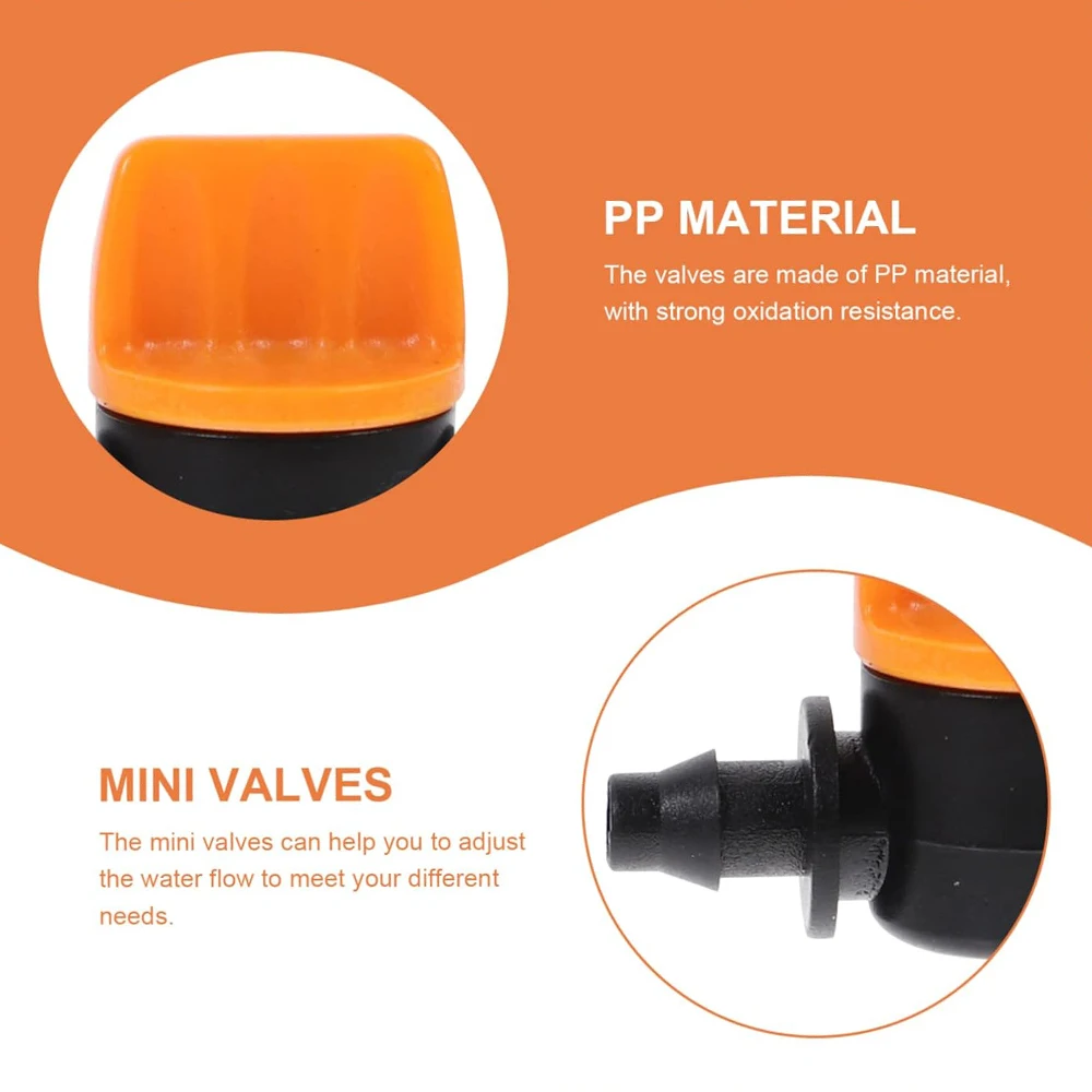 20Pcs Hose Valve Garden Tap Connectors for Drip Irrigation System, 4/7mm Water Flow Control Fittings