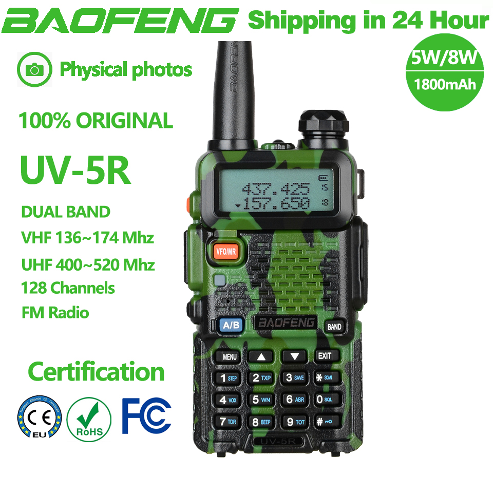Baofeng tarnung 5w/8w original uv5r walkie talkie dualband 136-174mhz 400-520mhz tragbarer bf UV-5R bidirektion aler funk transceiver