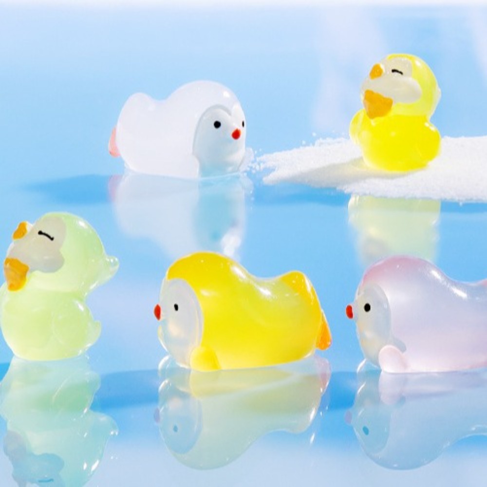 Cute DIY Doll House Luminous Penguin Gardening Gift Miniature Figurines Fairy Mini Animals Figurine