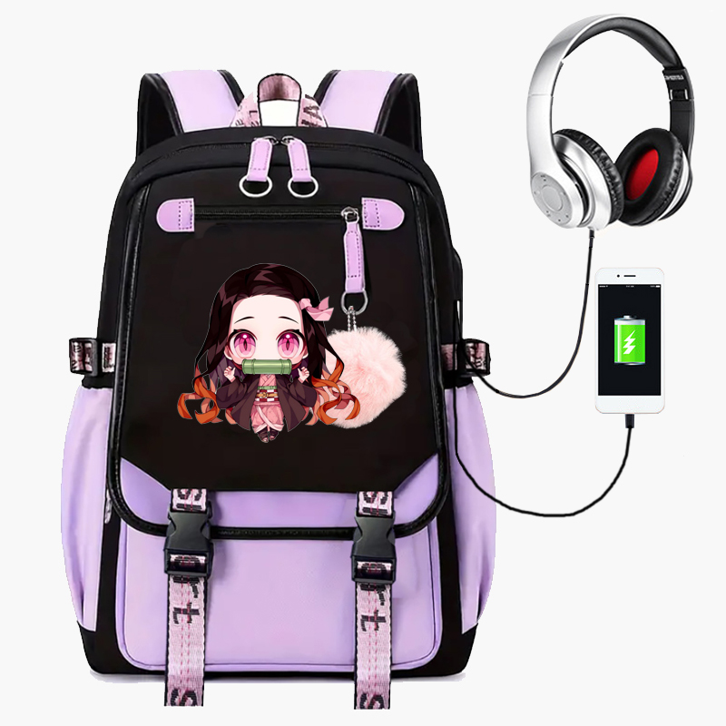 Kamado Nezuko Demon Slayer plecaki Anime Cosplay studenci tornister plecak Anime Bookbag Laptop Travel Outdoor Mochilas