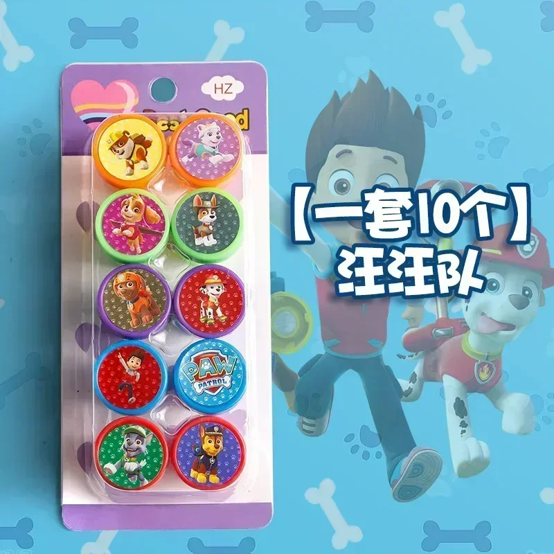 Figuras de acción de Paw Patrol, dibujos animados de Chase Marshall, escombros, Skye, estampado colorido, juguetes, fiesta de cumpleaños, regalos para bebé, 10 Uds.