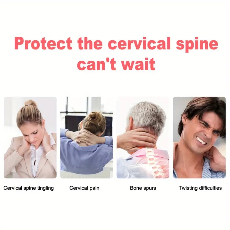 Zelfverwarmende magnetische neksteunbeugel - Medium zacht draagbaar nekkussen met spontane warmtetherapie voor tint, pijn