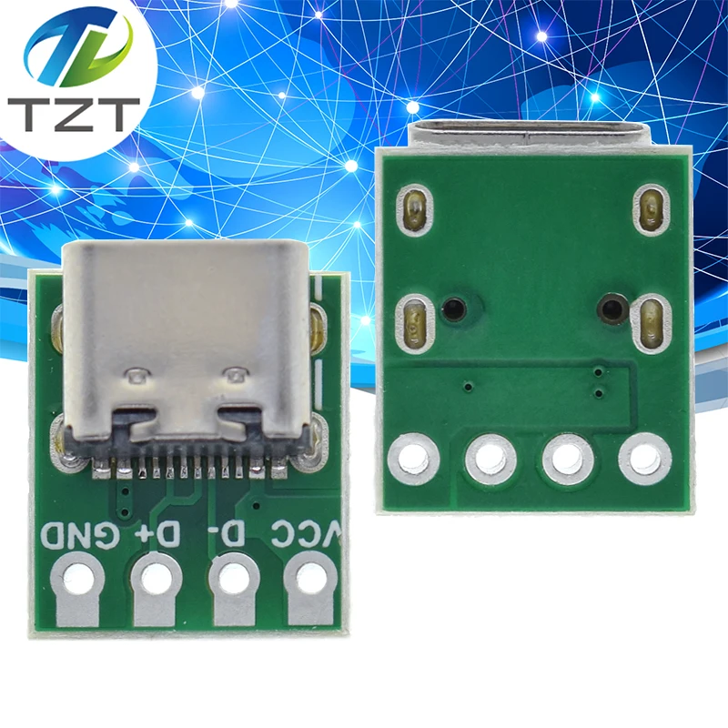 Conector USB 3,1 tipo C, adaptador de placa PCB de prueba de 16 pines, conector 16P para transferencia de Cable de línea de datos, 1/5/10 Uds.