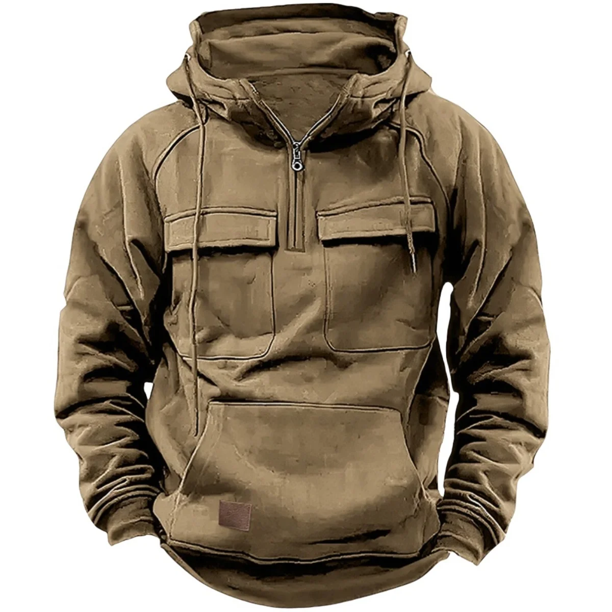 Sudadera con capucha deportiva informal para hombre, nuevo estilo, jersey holgado de manga larga grueso a la moda para exteriores con múltiples bolsillos