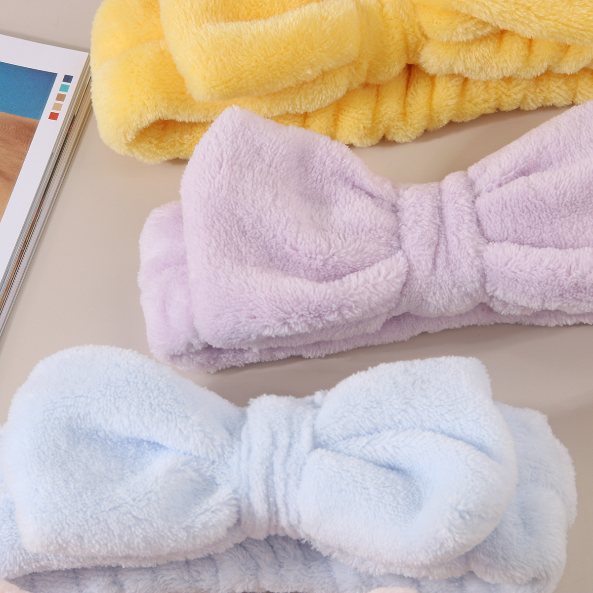Wassen Gezicht Hoofdbanden Voor Vrouwen Coral Fleece Haarbanden Manchet Waterdichte Bands Absorberende Polsbandjes Hoofdband Haaraccessoires Set