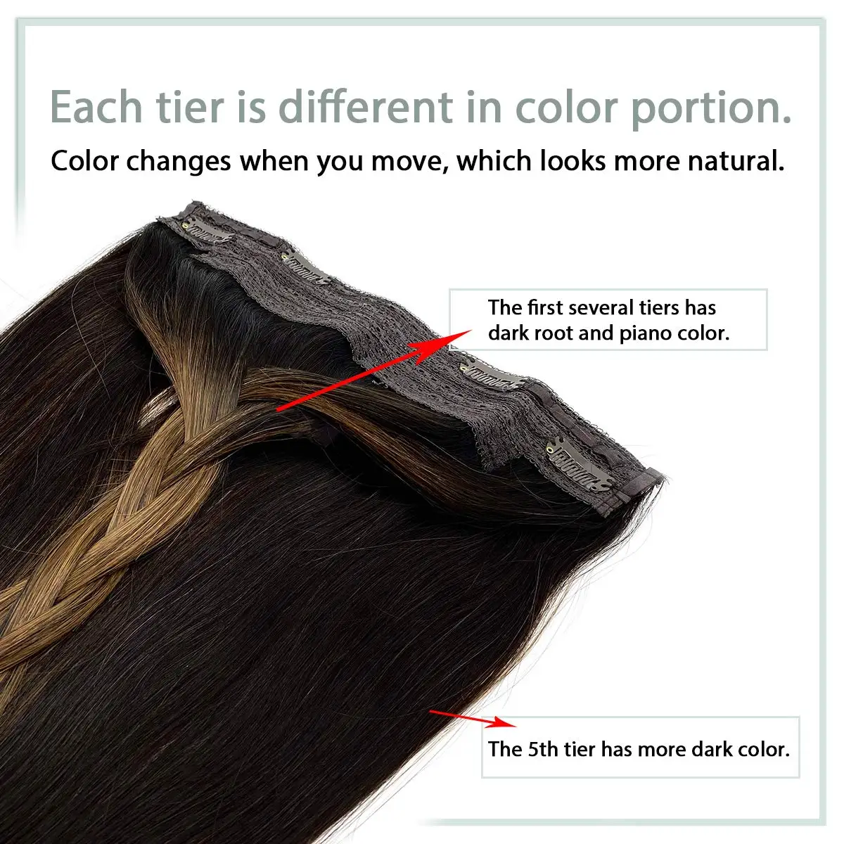 Extensões de cabelo de fio real cabelo humano balayage marrom escuro a castanha invisível transparente remy linha de peixe extensões de cabelo