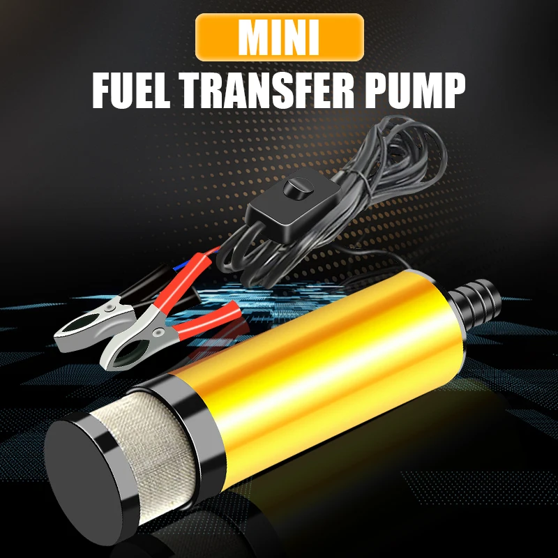 A bomba de óleo do carro bonde para bombear o óleo diesel, a água e o combustível transferem a bomba, liga de alumínio submersível Shell, 12L/min, 38mm, 51mm, 12V