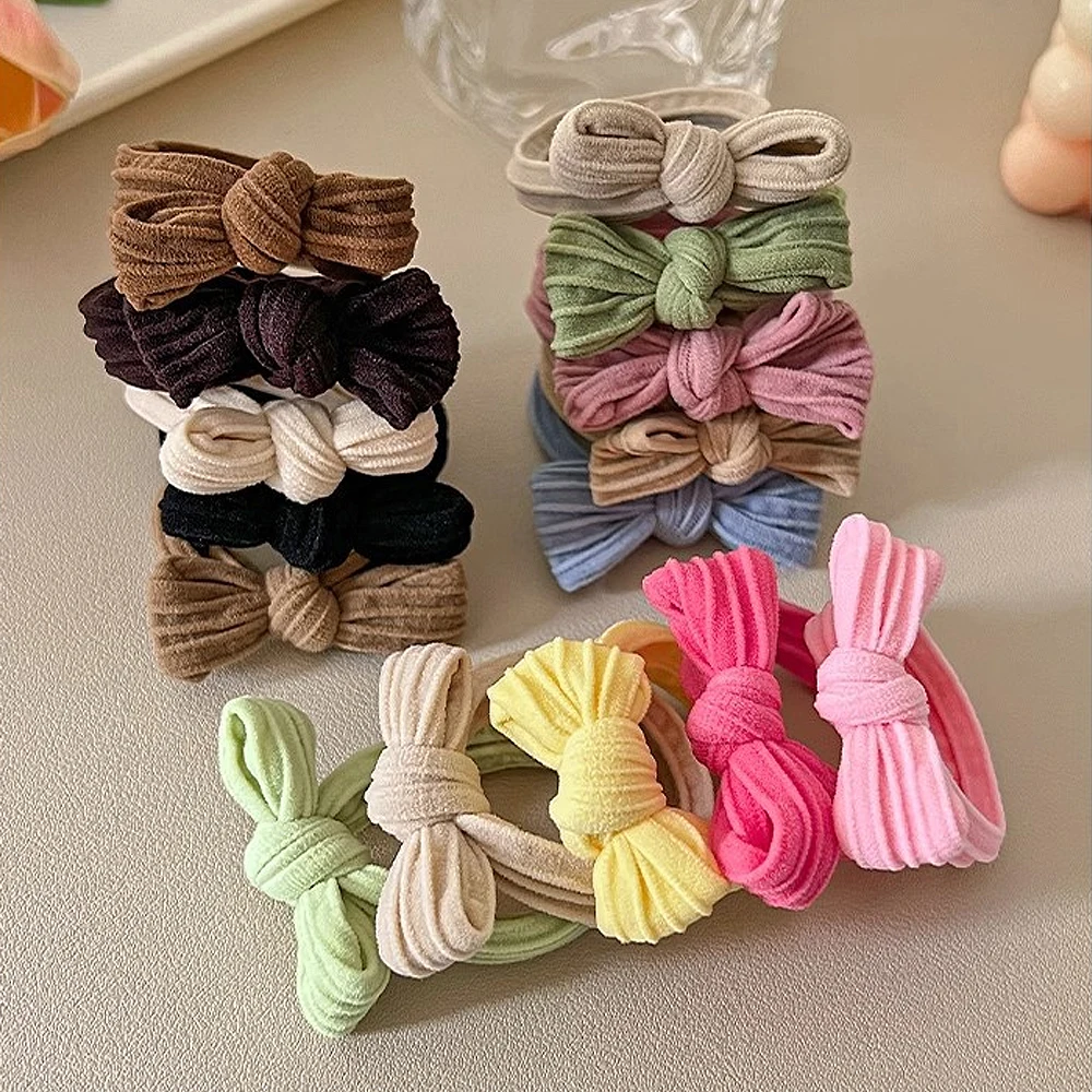 5 unids/set lazos simples para el pelo cuerdas coloridas elásticas sin costuras soporte para cola de caballo banda de goma para niñas pequeñas