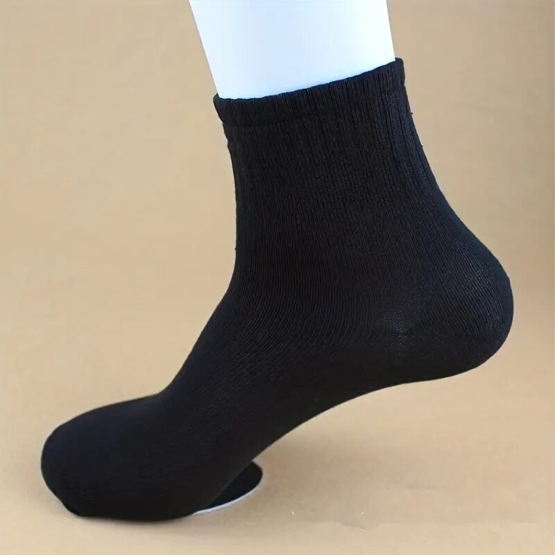 Calcetines cómodos y transpirables para hombre, medias de negocios en blanco y negro, de alta calidad, para primavera y otoño, lote de 5 pares