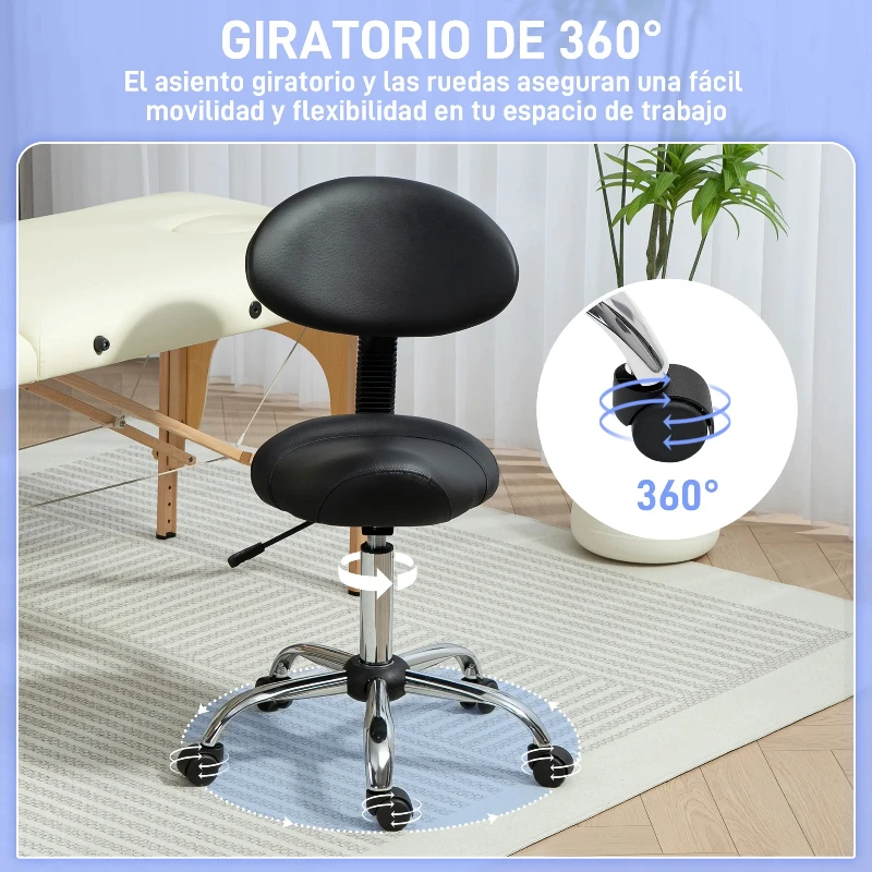 Banqueta com rodas encosto removível altura ajustável 83-98 cm polias silenciosas pretas haste de ar de elevação cadeira fotel frigzjerski