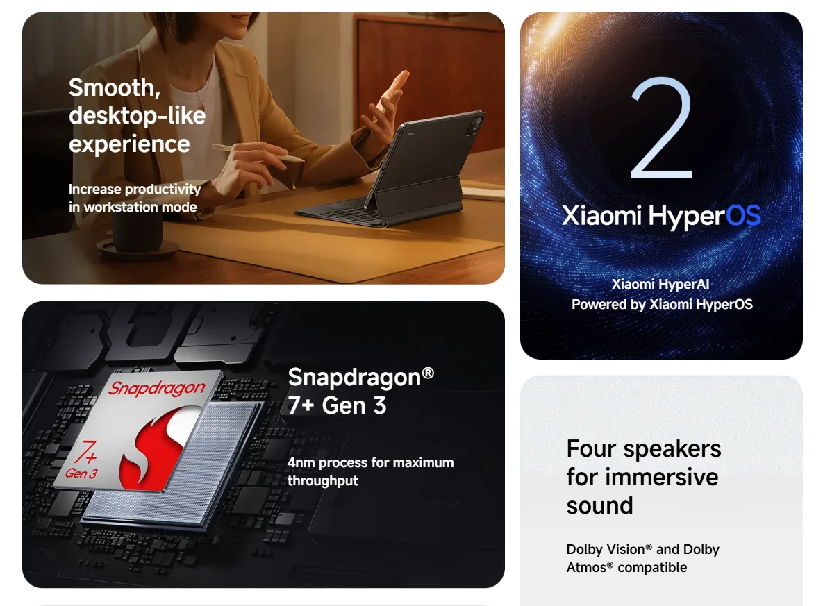 Xiaomi Pad 7 Global Version 11.2 ''Xiaomi HyperAI 144Hz 3.2K Display Snapdragon 7 + Gen 3 processore Octa core 45W 8850mAh B