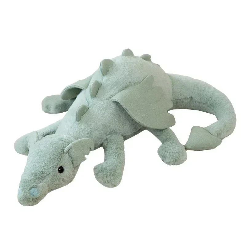 New Dragon Plush ของเล่นตุ๊กตาไดโนเสาร์ปีกบินสีขาวสีชมพูสีเขียวสีฟ้ามังกร PLushies ตุ๊กตาของขวัญวันเกิดสําหรับ Boy