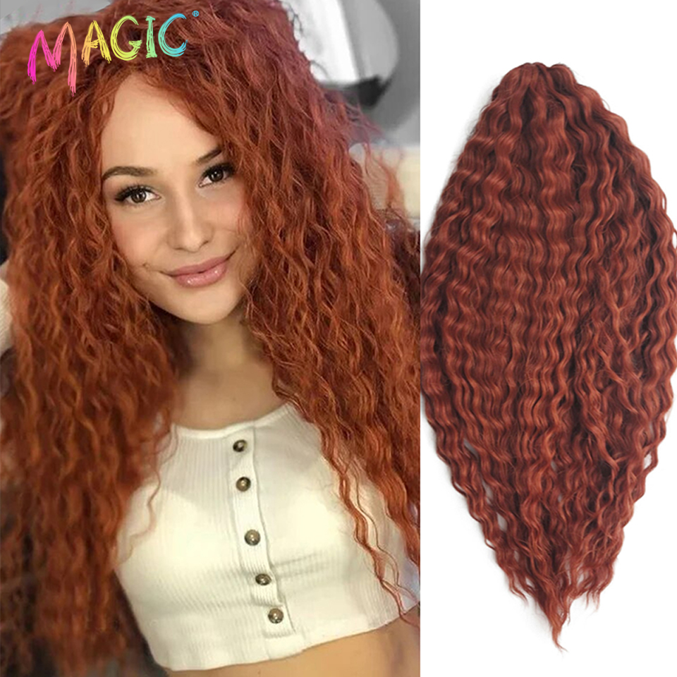 Волшебные крючком локоны для волос, водная волна, твист, синтетическая коса, омбре, блондинка, розовый, 22 дюйма, глубокая волна, плетение волос, наращивание волос