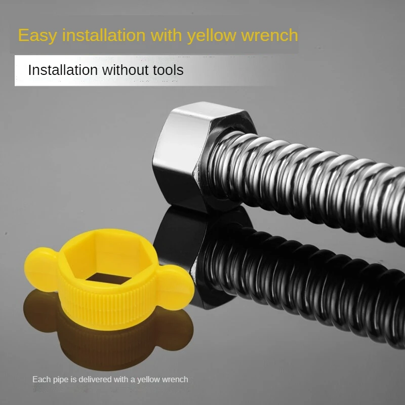 304 ステンレス鋼洗面器 & トイレ水織り 1/2 インチ配管ホース、浴室ヒーター接続波形パイプレンチパイプ