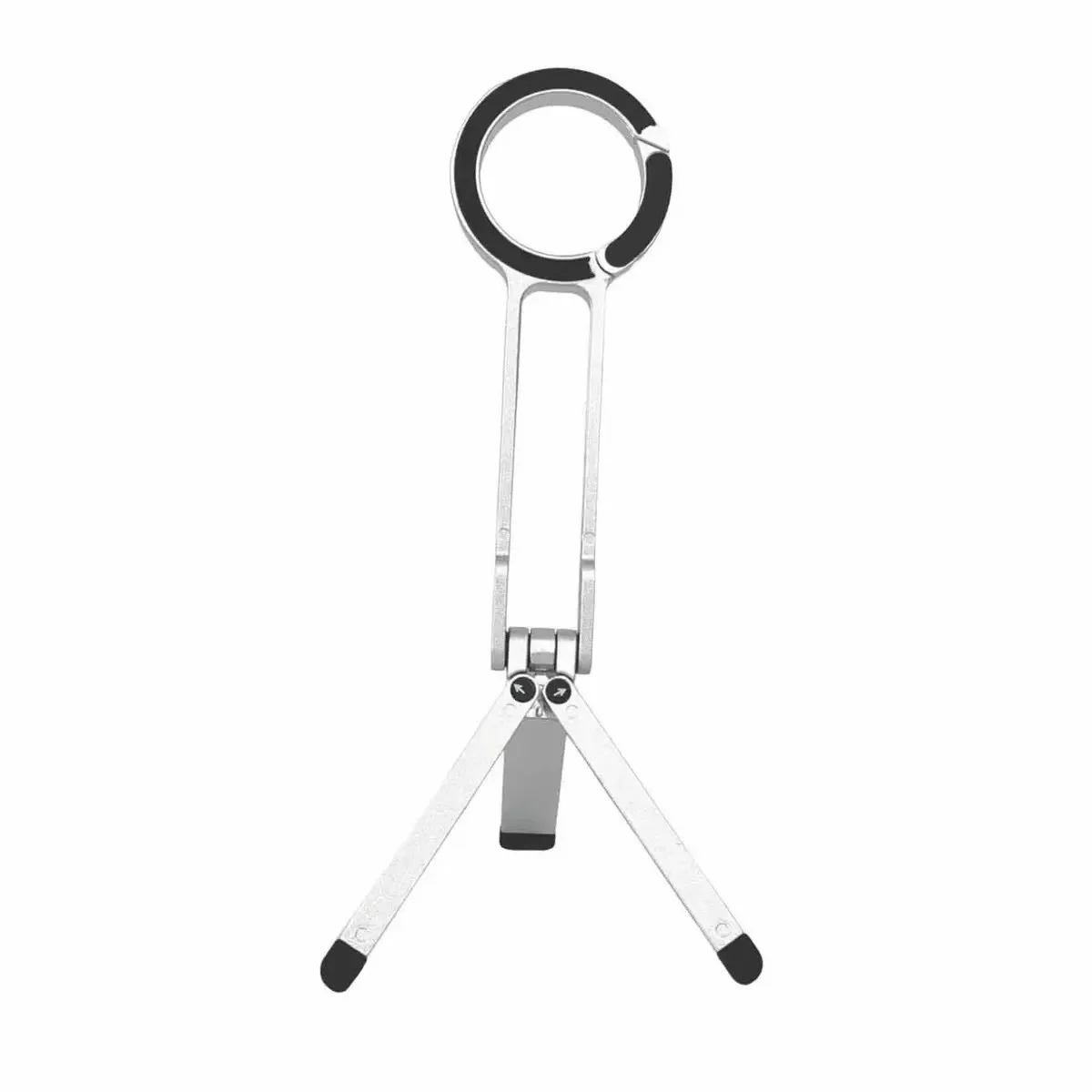 Alloy phone tripod safety buckle, suitable for iPhone portable double-sided magnetic tripod desktop phone handle holder