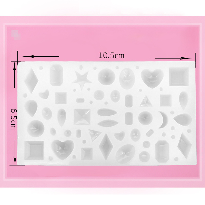 Diy espelho jóias de cristal resina epóxi molde amor geometria lua variedade gemstone pingente molde
