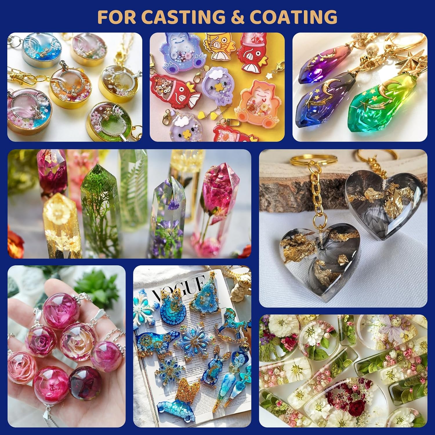 UV-hars 100-300 g/willekeurige mallen 5st - Verbeterde harde type kristalheldere ultraviolette uitharding UV-epoxyhars voor ambachtelijke sieraden maken