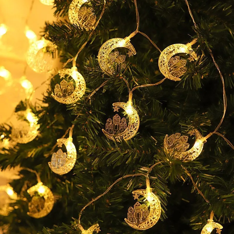 1-10M Led String Lights moon star lamp Eid Moon Star decoration Hanging String light luminous Star Moon ramadan home decoration