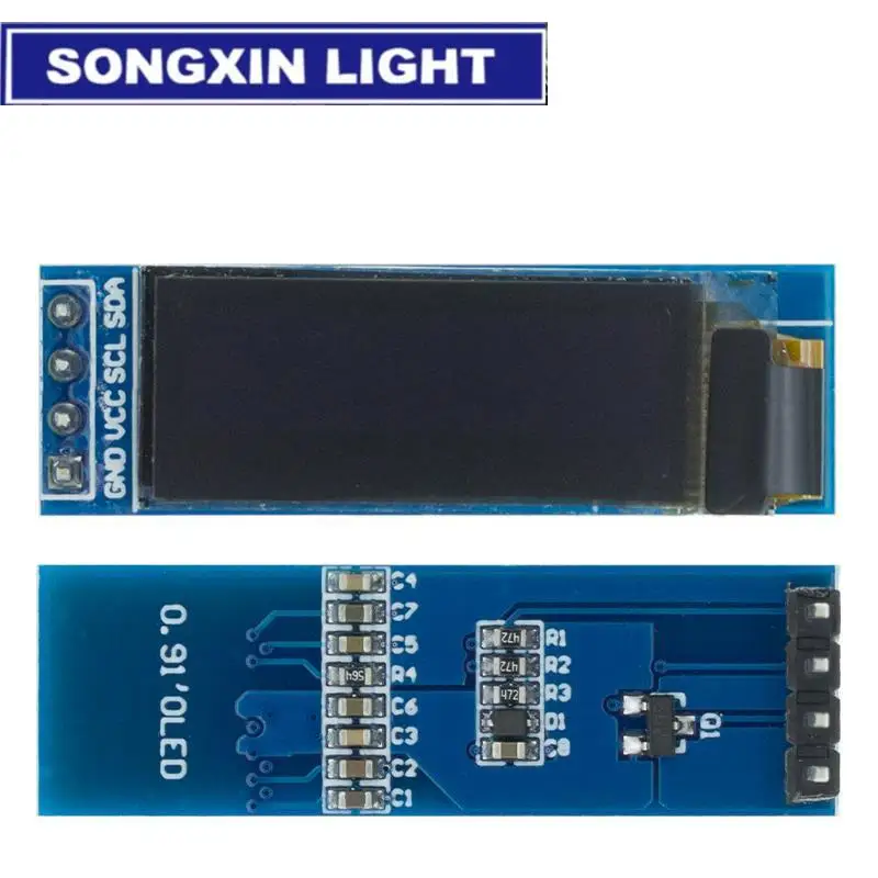 0.91 インチ OLED モジュール白/青/黄色 128X32 OLED LCD LED ディスプレイモジュール 0.91 "IIC 通信 Arduino ROHS 認証