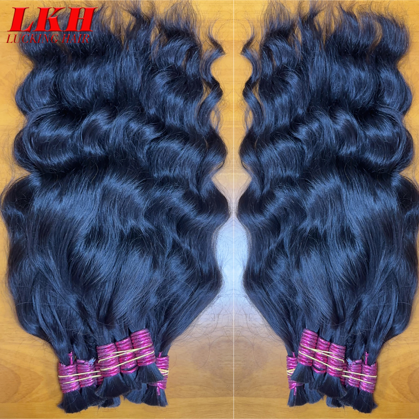 Indian Raw Vietnamese Lucking Human Hair Bundles For Braiding Unprocessed No Weft Full Ends Thicker Human Hair Bulk Extensions