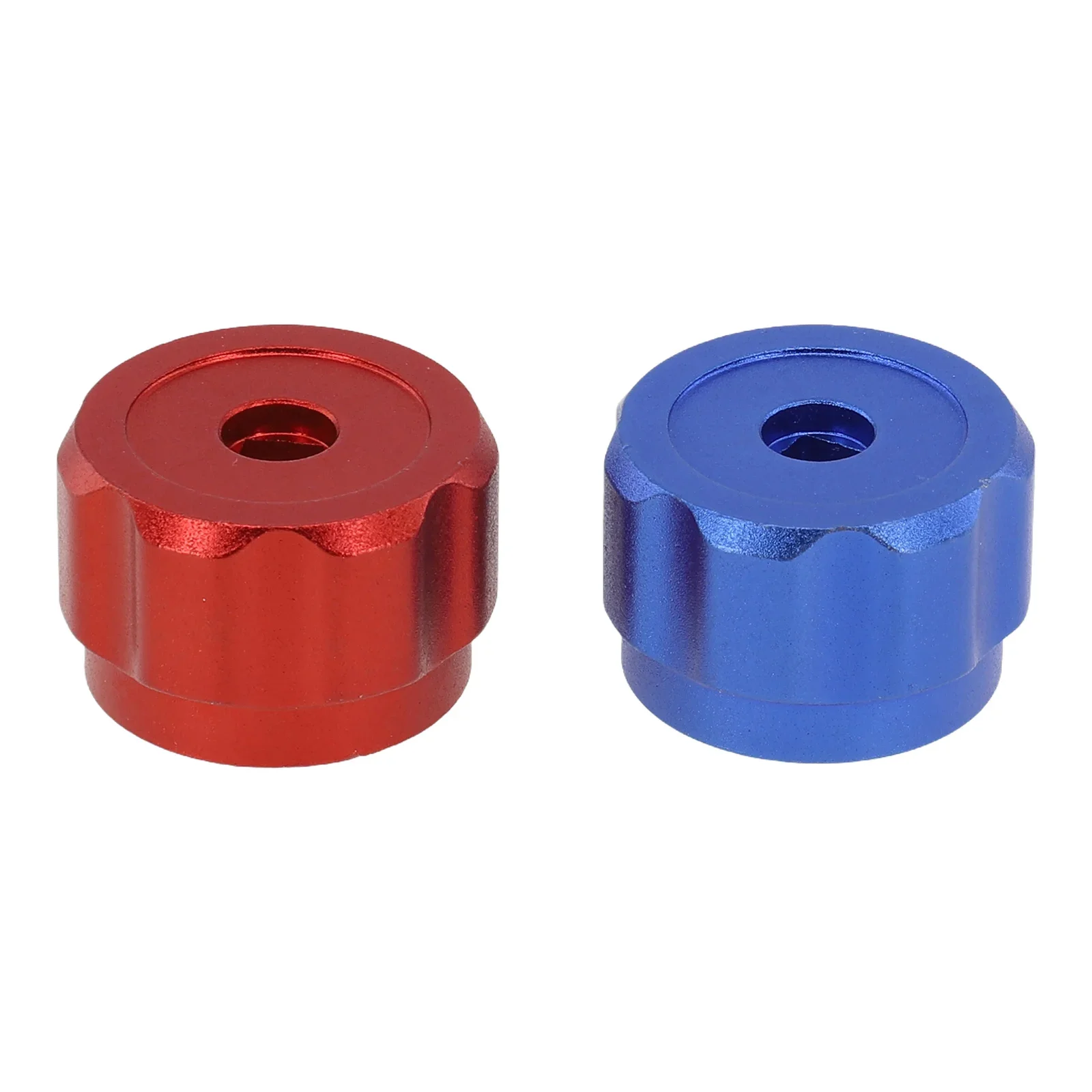 2pcs Faucet Handles Manifold Gauges Knob Round Wheel Tap Handle Aluminum Alloy Red Blue For Air Conditioner Diverter Meter