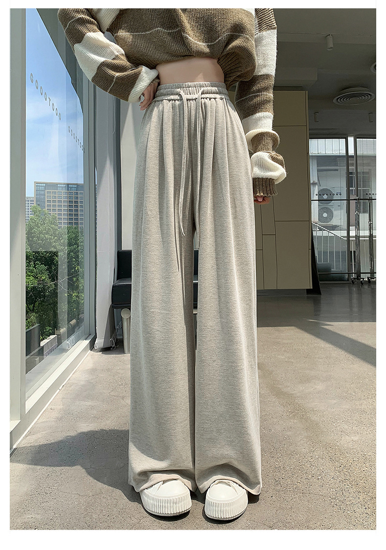 Taille haute jambe droite femmes pantalons longs confortables décontracté mode coréenne qualité ample