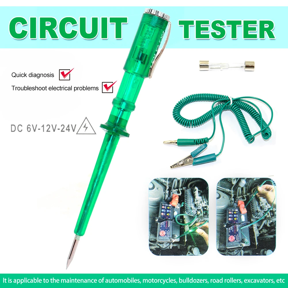 Probador de circuito automático de alta calidad, probador de voltaje de camión, circuito DC 6V 12V 24V, probador de circuito automático, pluma de prueba de sonda de diagnóstico automático