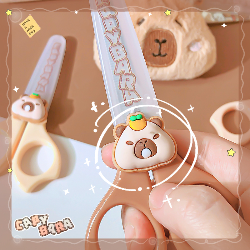 โรงเรียนสวยที่มีประโยชน์ back to school เครื่องเขียนกรรไกรน่ารัก capybara craft กรรไกร กรรไกรขนาดเล็กสําหรับ diy กรรไกรเด็ก