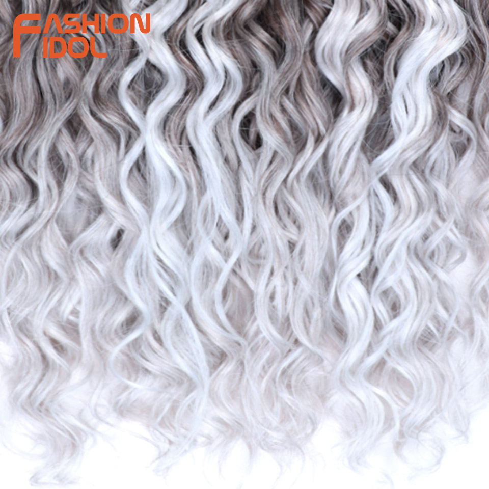 Jessica cabelo 20 Polegada profundo ondulado torção crochê cabelo sintético afro encaracolado tranças de crochê ombre marrom trança extensões de cabelo