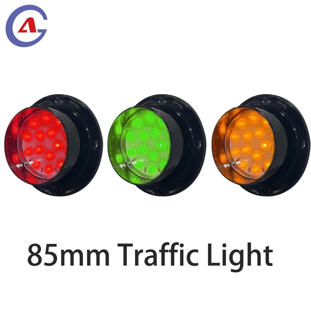 Semaforo 85mm |   Semaforo LED rosso giallo verde |   Alloggiamento del PC |   CC 12 V |   Diametro 85 mm |   IP65 | impermeabile | Alta qualità