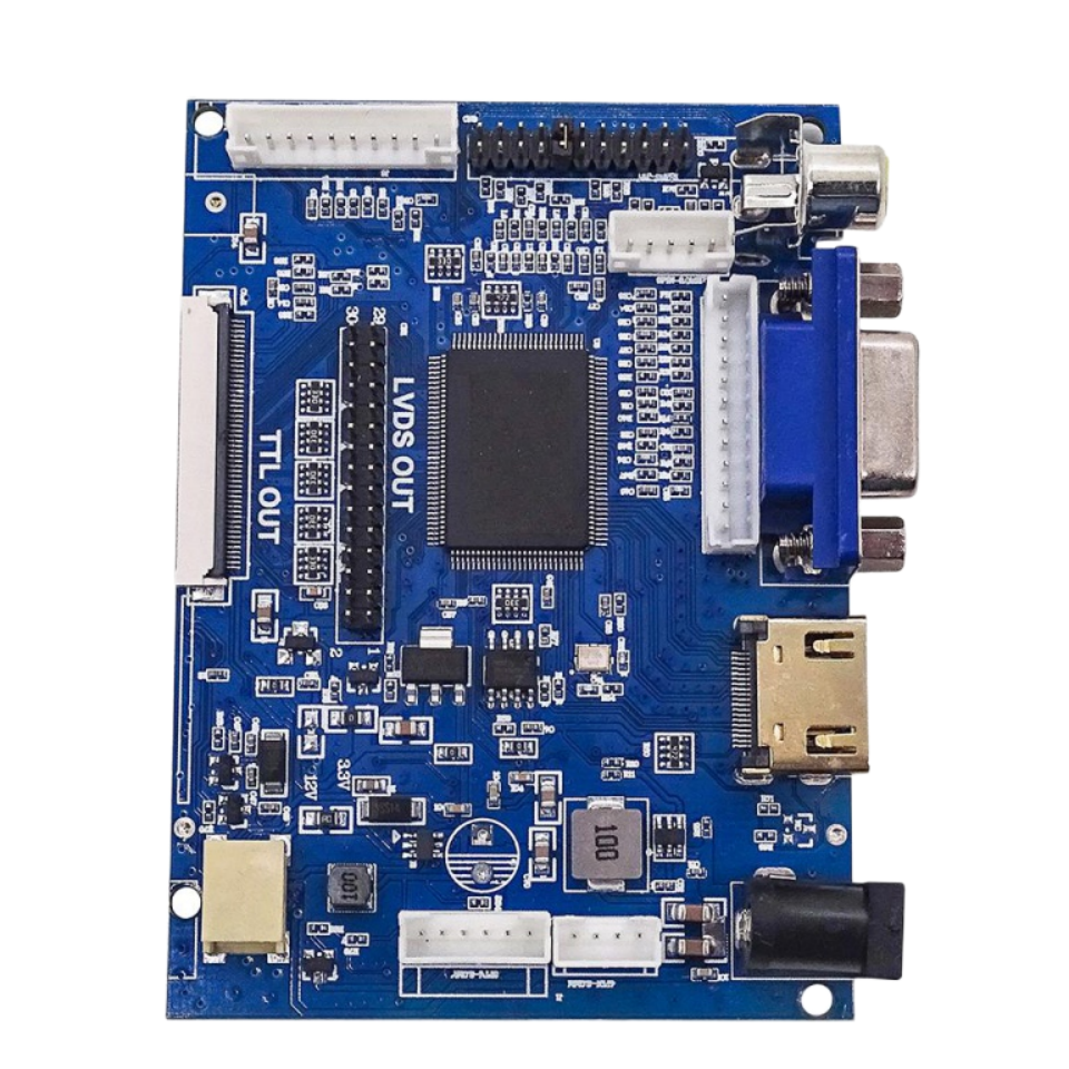 LCD 디스플레이 TTL LVDS 컨트롤러 보드, HDMI VGA 2AV 50 핀, AT070TN90 92 94 지지대, 자동 V S-TY2662-V1