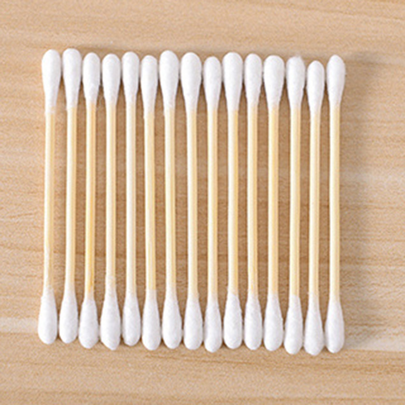 500 PCS Cotton Swabs With Case Natural Organic Paper Cotton Dual Round Head Cotton Swabs Strong Bamboo Sticks Cosmetic Tools