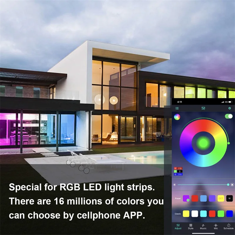 LED z Bluetooth Neon światła linowe 16,4 stopy RGB wąż świetlny LED 5V kontrola aplikacji zmieniająca kolor lampka linowa, światła neonowy pasek LED do gier