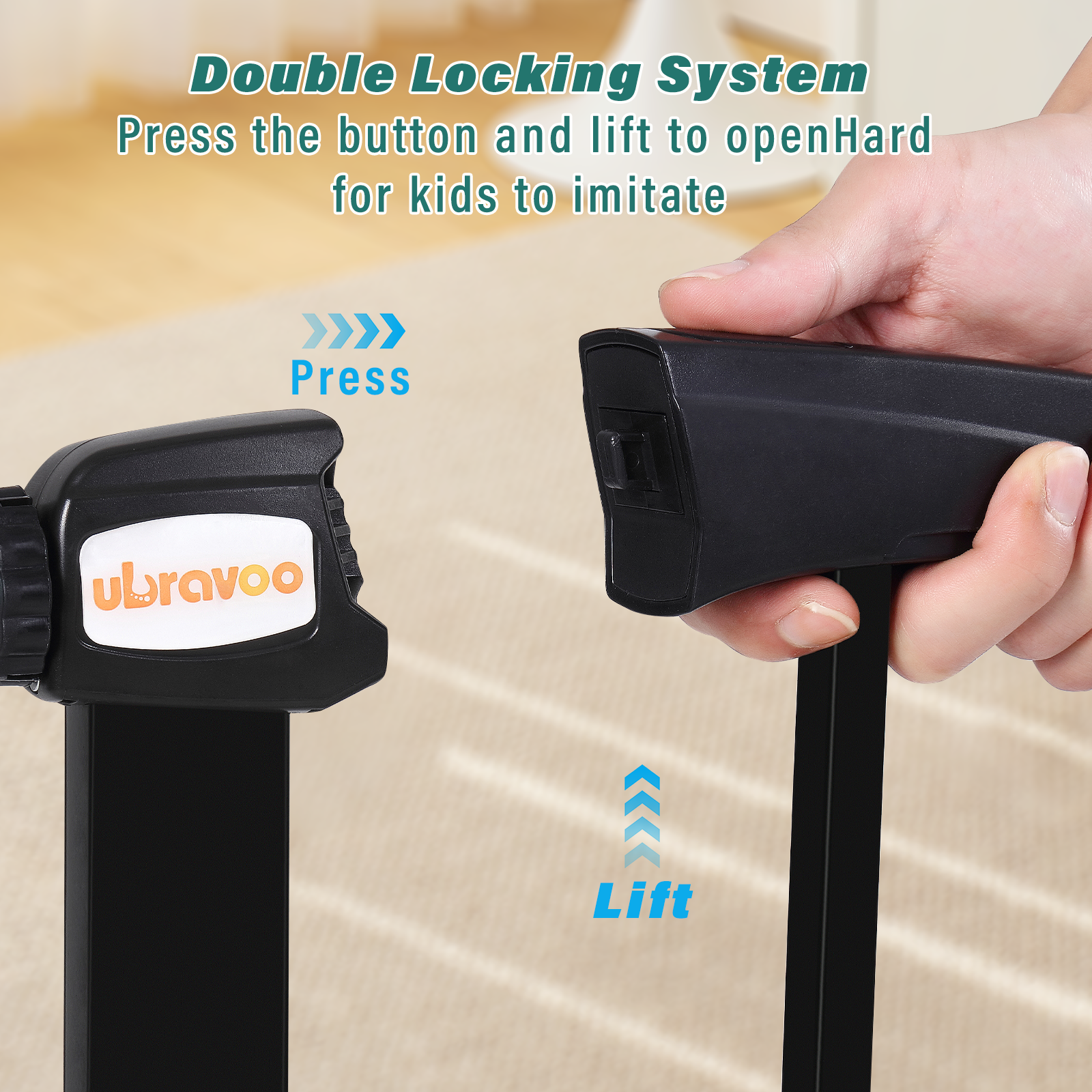 Puerta de seguridad interior extra ancha, puerta interior de cierre automático para niños/perros, puerta de bebé con cierre automático montada a presión para aberturas de puertas