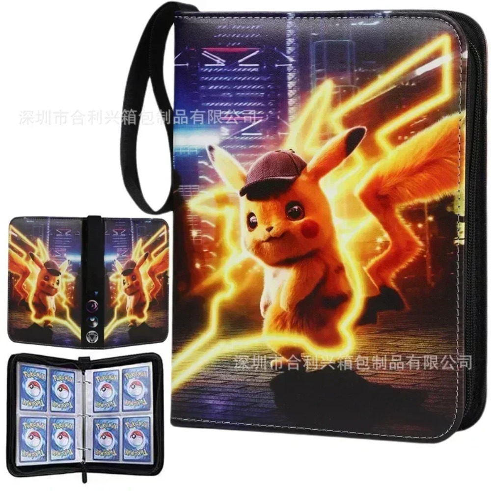 Pasta de Cartão Pokémon para Crianças, Photocard, Álbum, Titular do Cartão, Pasta de Coleção, Cartas, Cartões, Hobby, Hobbies, Brinquedos, PU, Zipper, 400 unidades