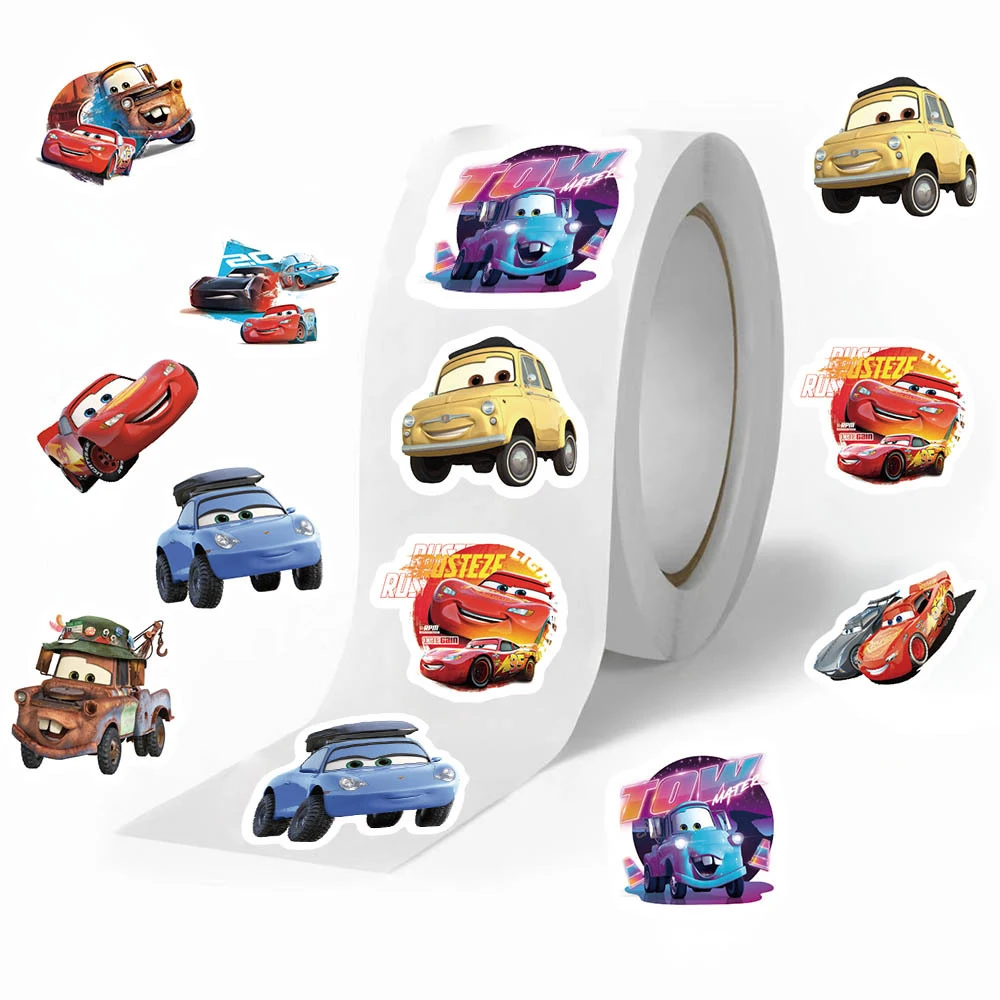 500 Stück/Rolle Disney Cars Cartoon Aufkleber Lightning McQueen Aufkleber Graffiti Skateboard Telefon Aufkleber Kinder Dekorationen Etiketten