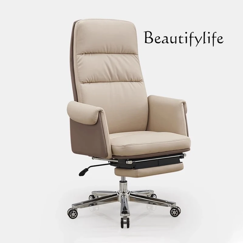 Comfortable and simple computer chair Ergonomic boss office chair Home business reclining swivel chair