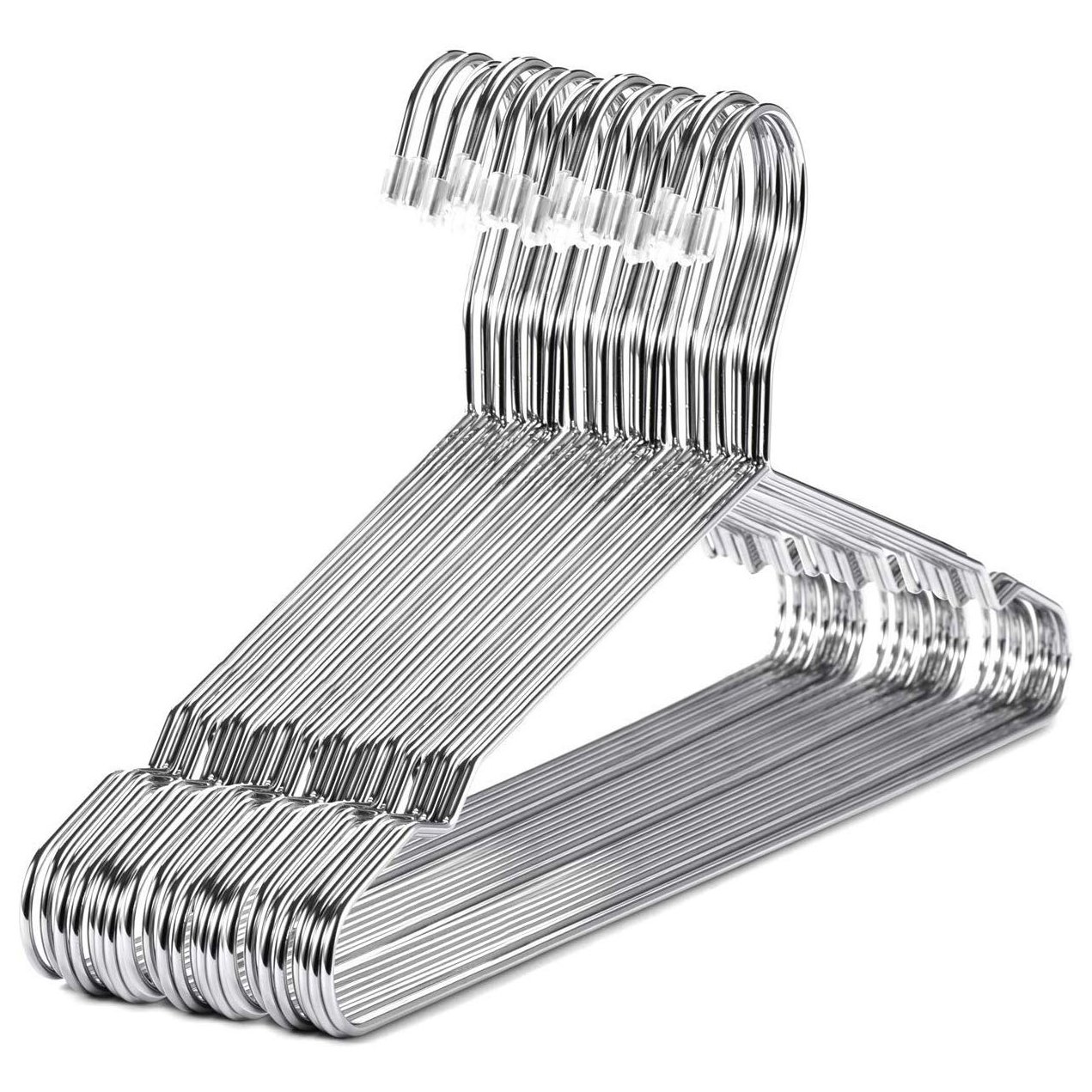 Perchas de acero inoxidable 40 cm 20 piezas perchas para ropa percha con muescas estándar ahorro de espacio