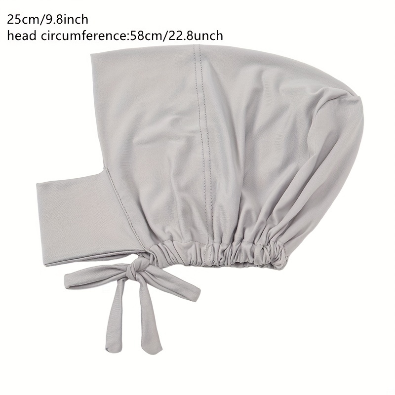 Turbante suave y elástico para mujer, gorro con cordones, Hijab interior ligero, Color sólido